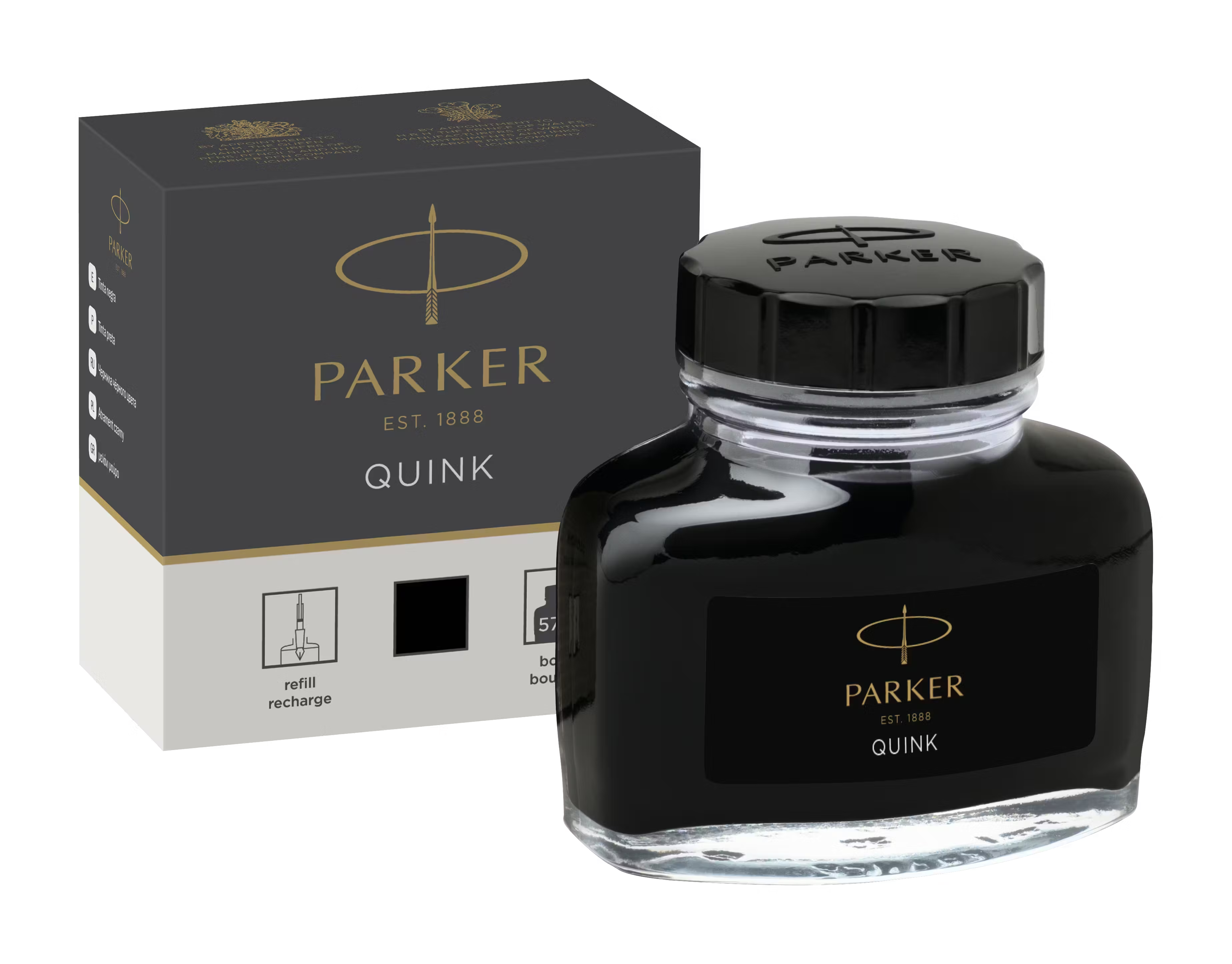 PARKER Ink Bottle – Quink Fountain Pen Ink (50ml)