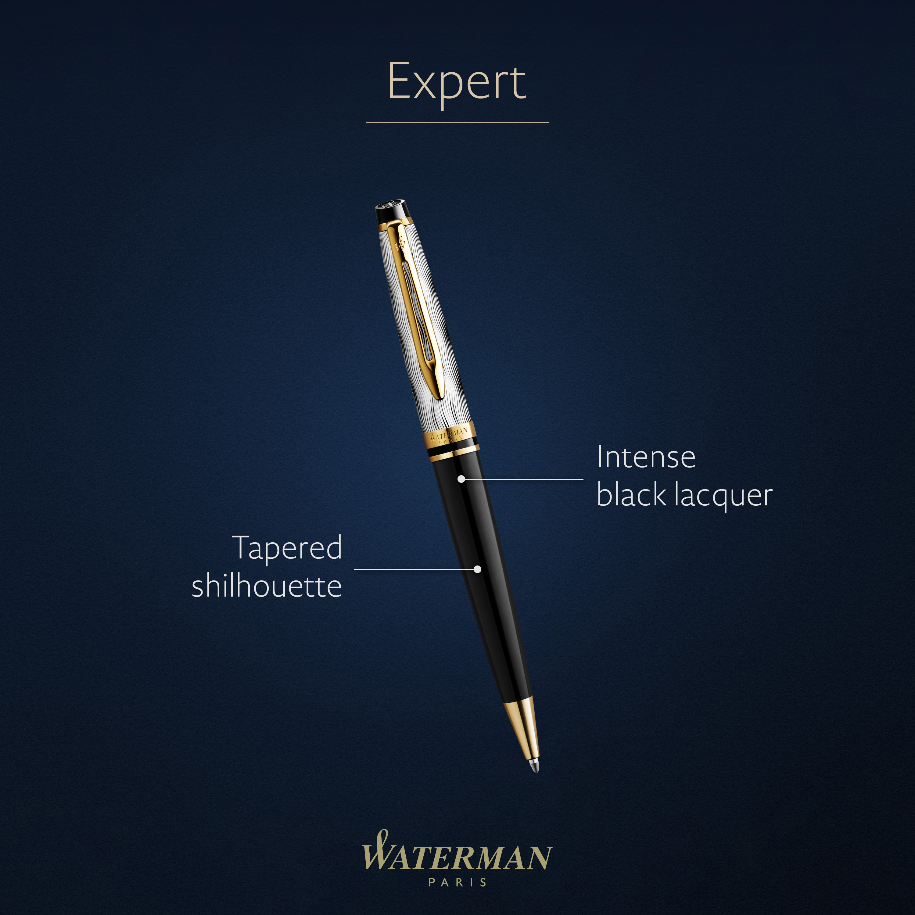 Waterman Expert Deluxe Reflections Of Paris Gold Trim Ballpoint - Pencraft the boutique