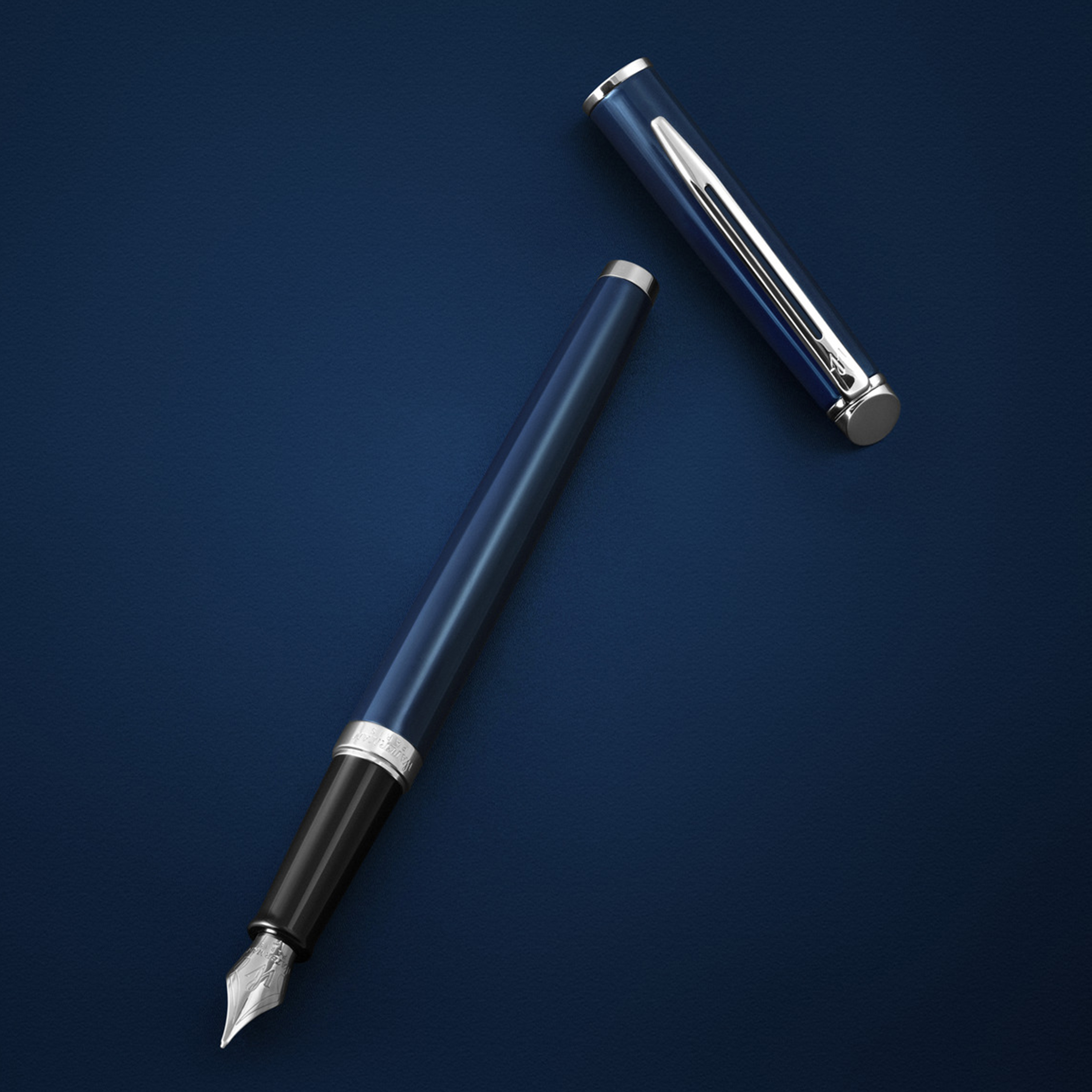 Waterman Hemisphere Blue Chrome Trim Fountain Pen