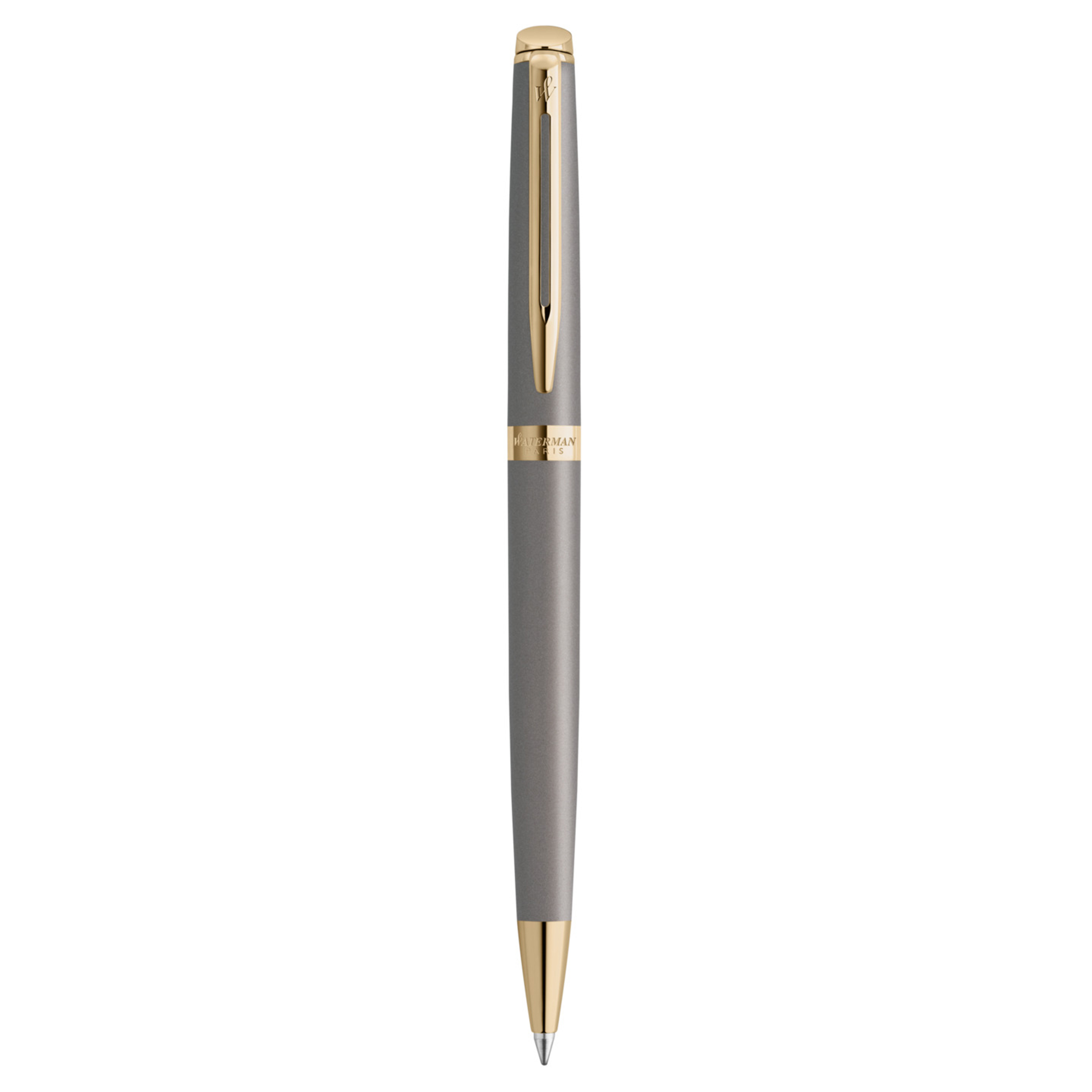Waterman Hemisphere Metallic Stone Grey Gold Trim Ballpoint - Pencraft the boutique