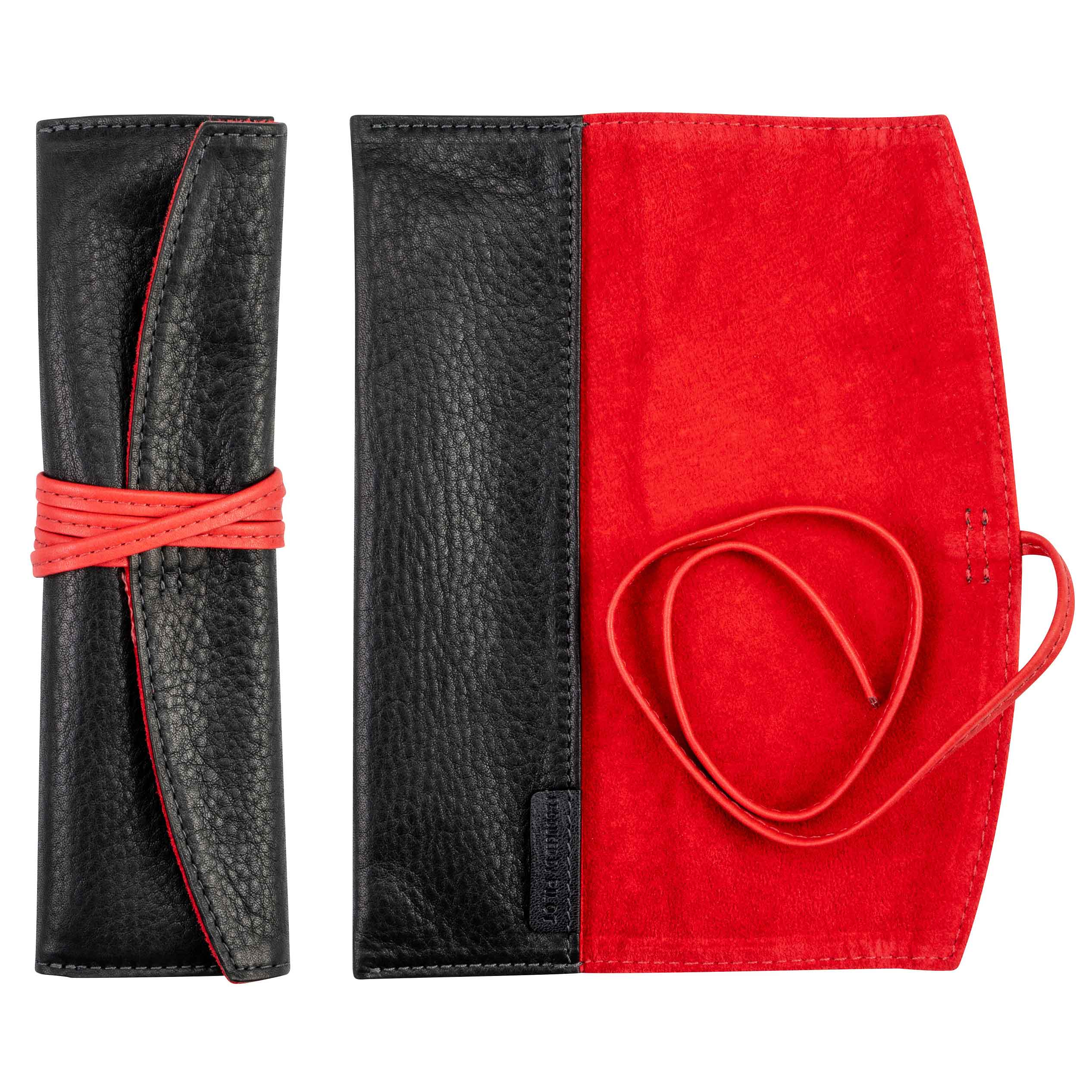 Pilot Pensemble 1Pen Leather Pouch Roll Black Red