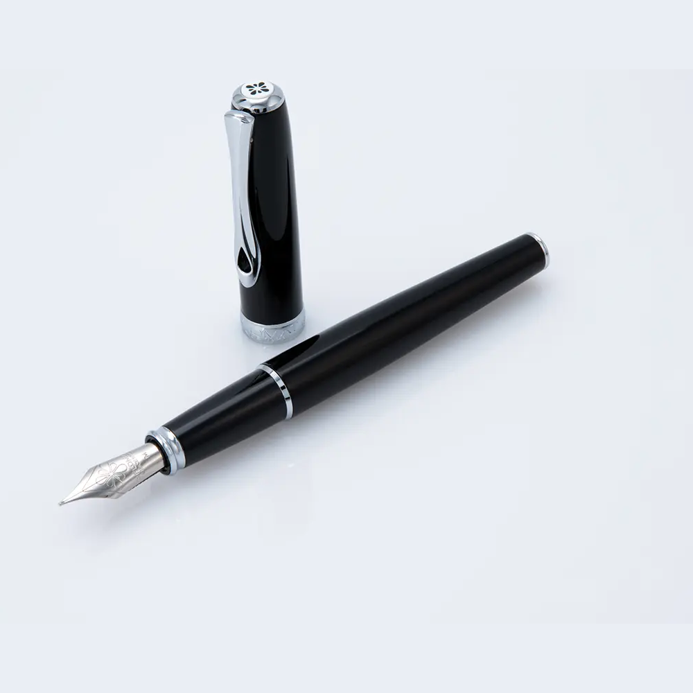 Diplomat Excellence A2 Black Chrome Trim Fountain Pen - Pencraft the boutique