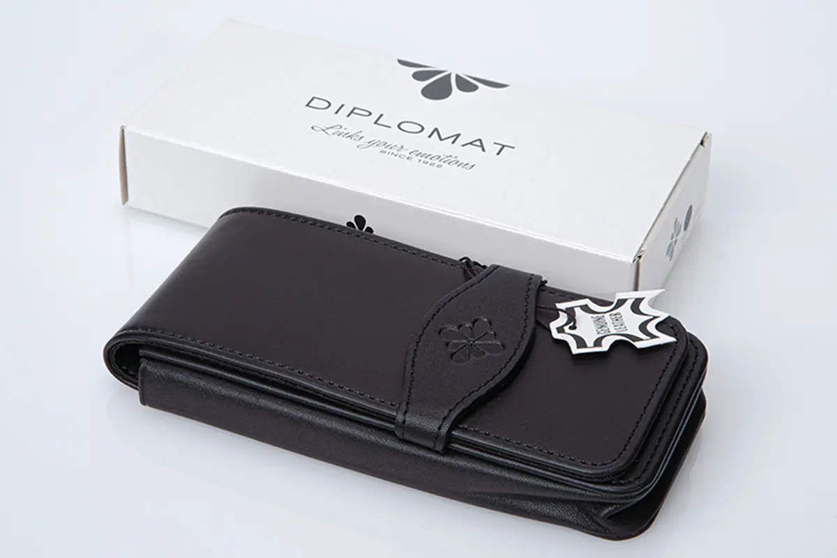 Diplomat 4-Pen Leather Pouch Black