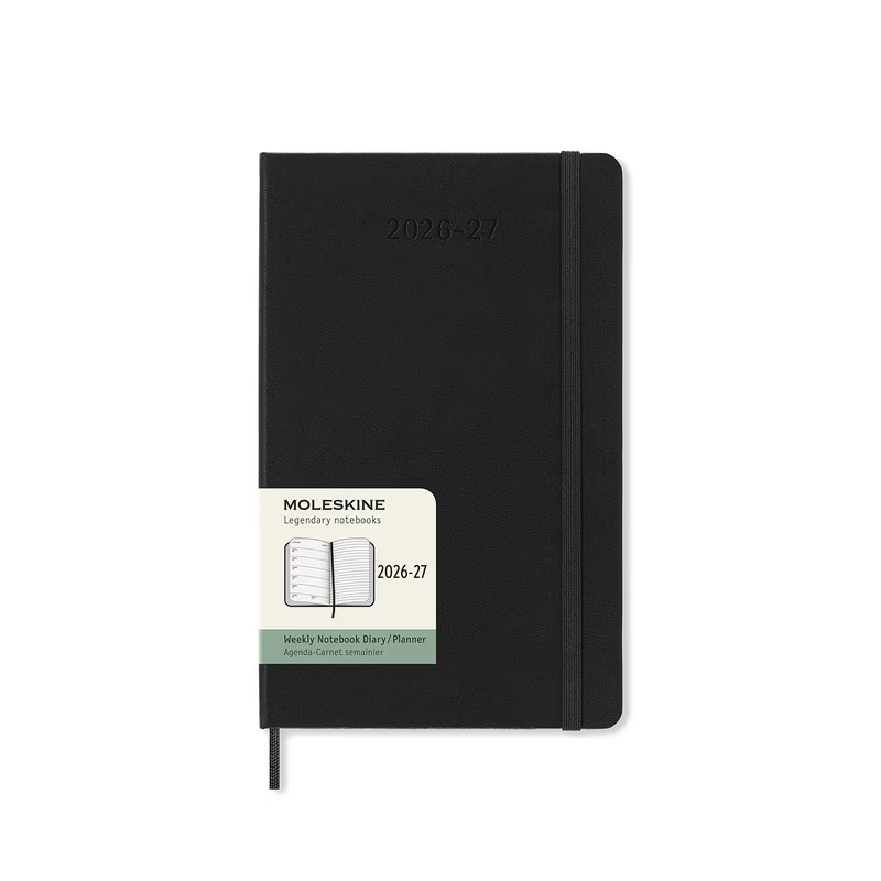 Moleskine 2026-2027 18 Month Weekly Notebook Diary Hard Cover Large Black
