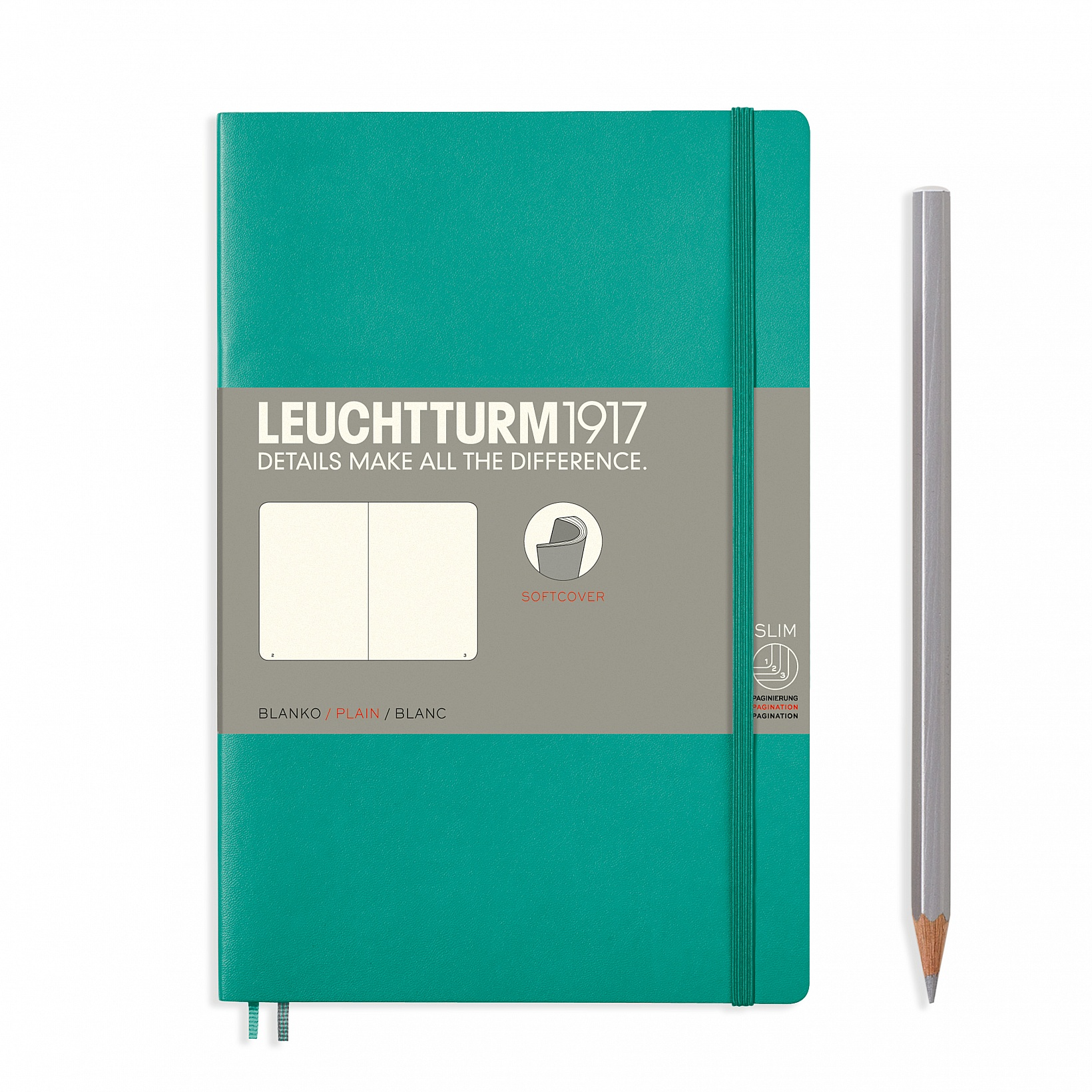 Leuchtturm1917 Notebook Softcover Paperback (B6+) Plain Emerald
