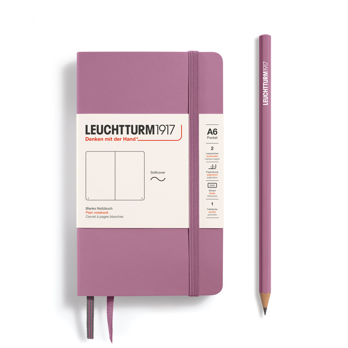 Leuchtturm1917 Notebook Pocket (A6) Plain Dusty Rose