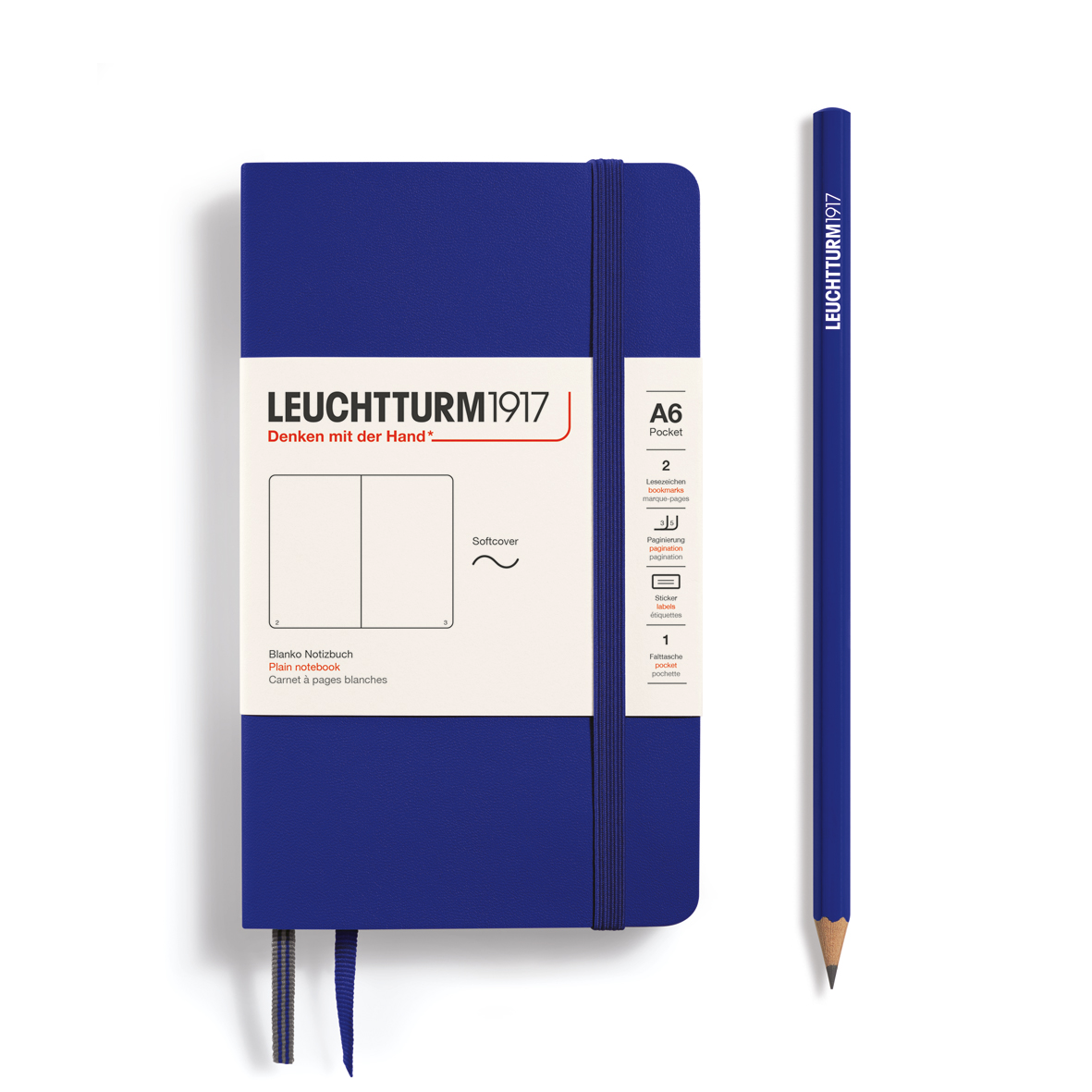 Leuchtturm1917 Notebook Pocket Soft Cover (A6) Plain Ink