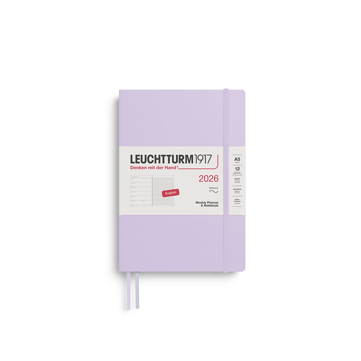 Leuchtturm1917 Weekly Planner & Notebook Softcover Medium A5 2026 Lilac - Pencraft the boutique