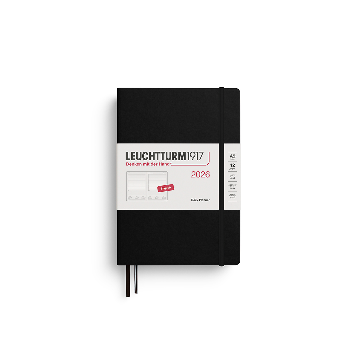 Leuchtturm1917 Daily Planner 2026 Medium A5 Hardcover - Pencraft the boutique