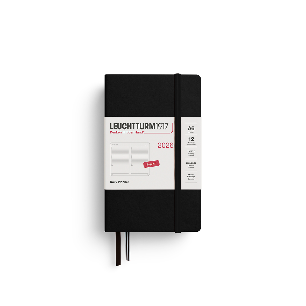 Leuchtturm1917 Daily Planner 2026 Pocket A6 Hardcover - Pencraft the boutique
