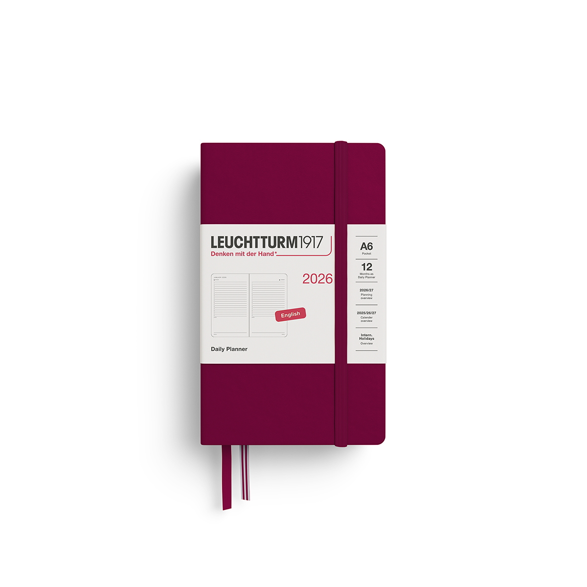 Leuchtturm1917 Daily Planner 2026 Pocket A6 Hardcover - Pencraft the boutique