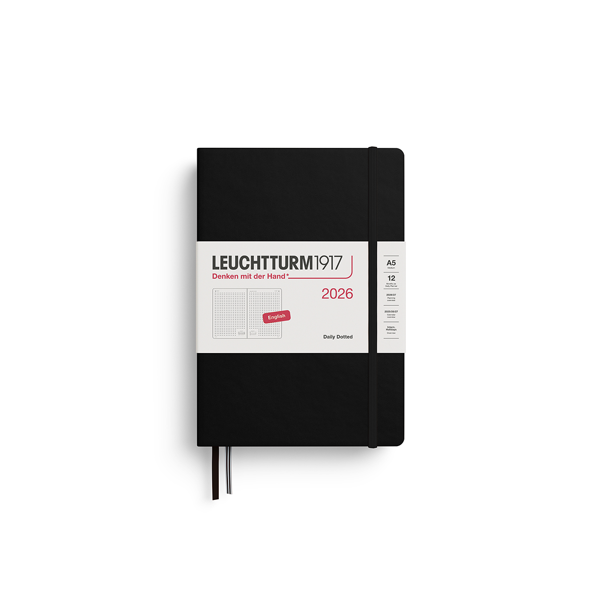 Leuchtturm1917 Daily Planner 2026 Medium A5 Hardcover Dotted - Pencraft the boutique
