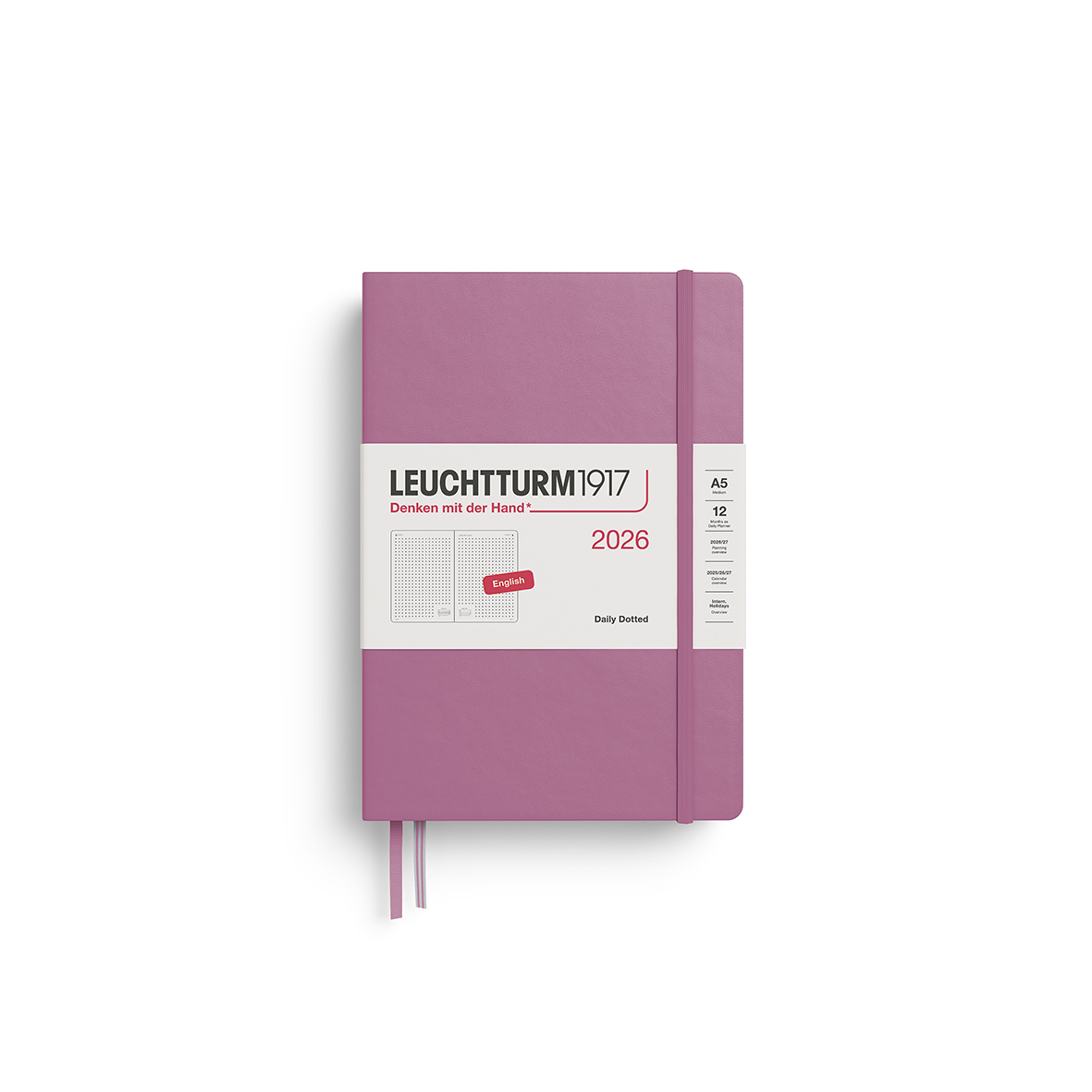 Leuchtturm1917 Daily Planner 2026 Medium A5 Hardcover Dotted - Pencraft the boutique