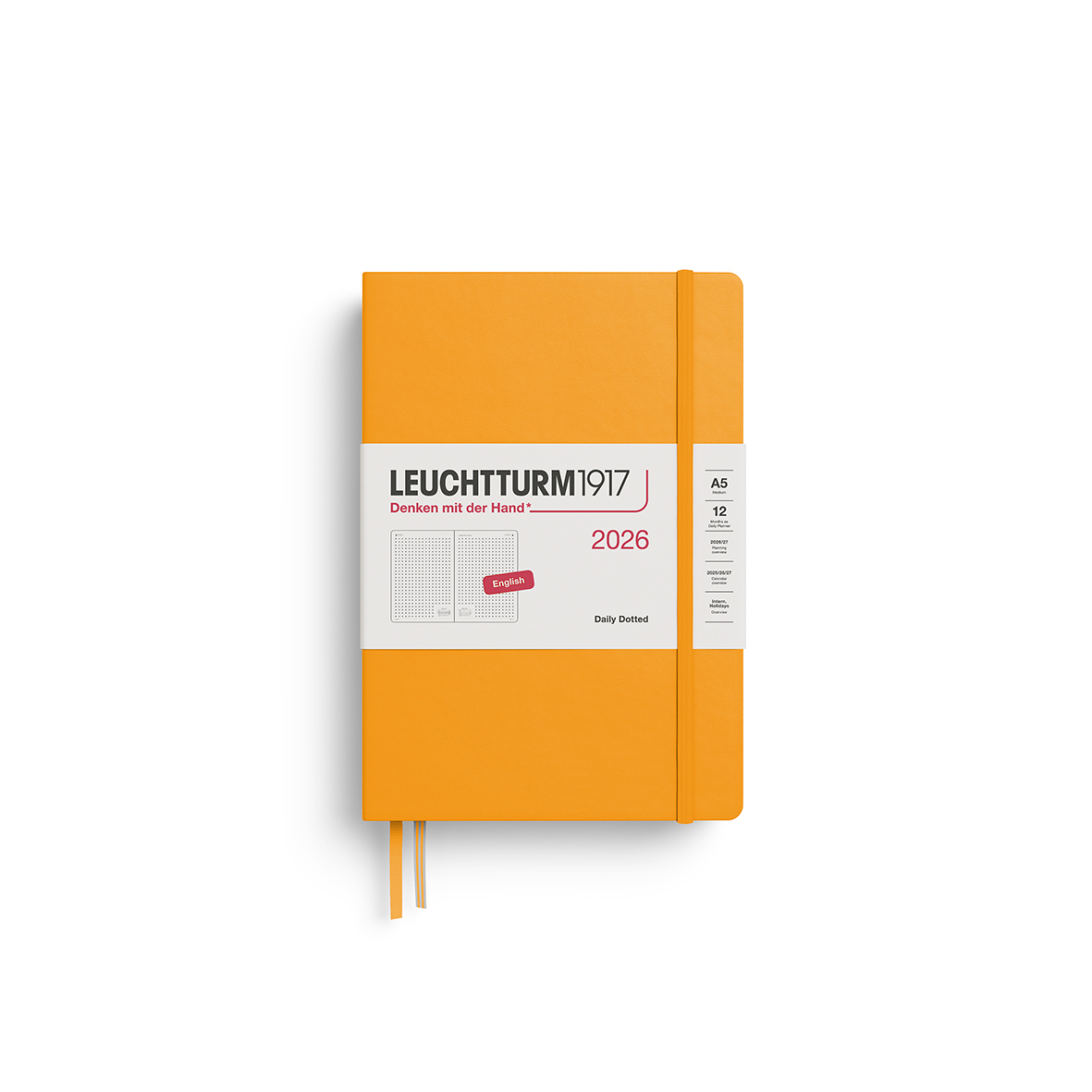 Leuchtturm1917 Daily Planner 2026 Medium A5 Hardcover Dotted - Pencraft the boutique