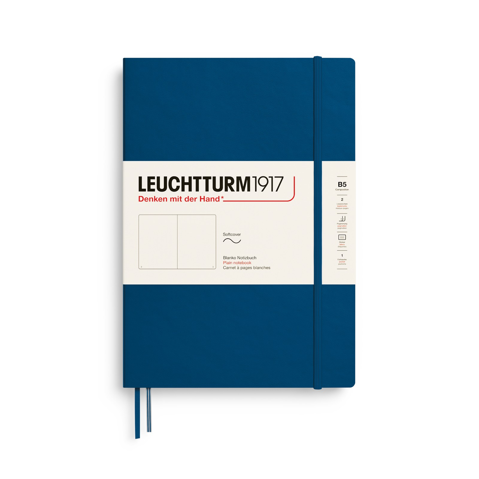 Leuchtturm1917 Notebook Composition (B5) Softcover Plain Indigo