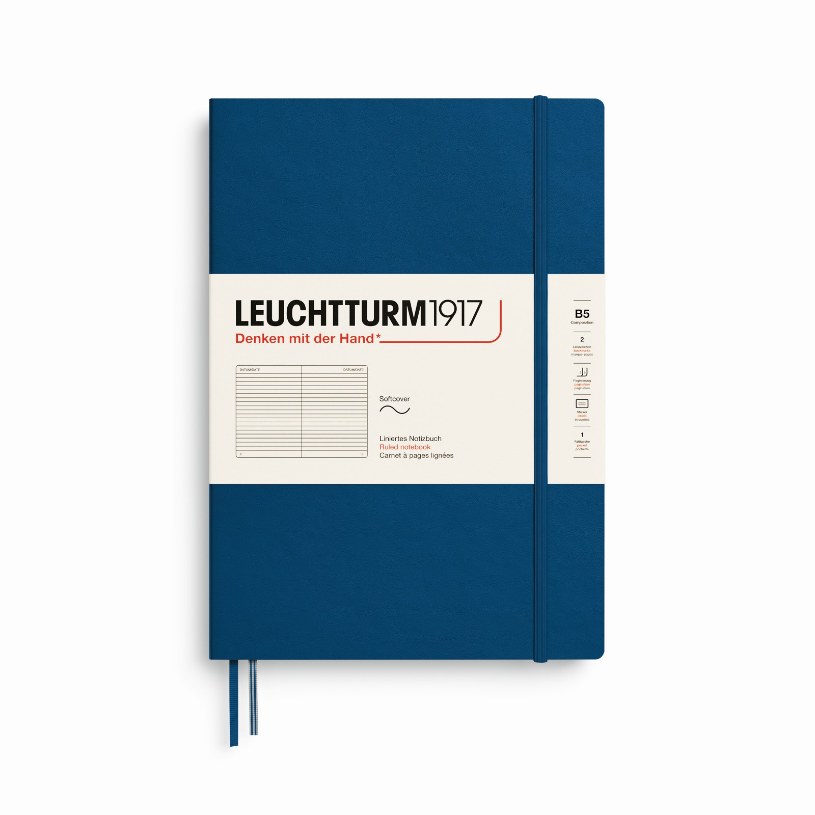 Leuchtturm1917 Notebook Composition (B5) Softcover Ruled Indigo