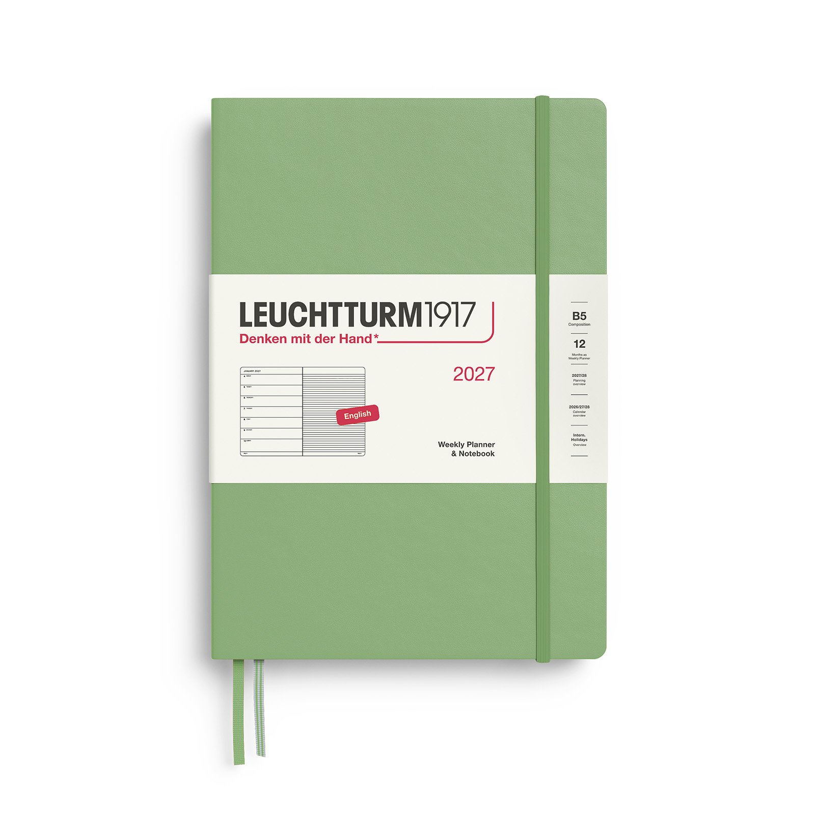 Leuchtturm1917 Weekly Planner & Notebook 2027 B5 Hardcover