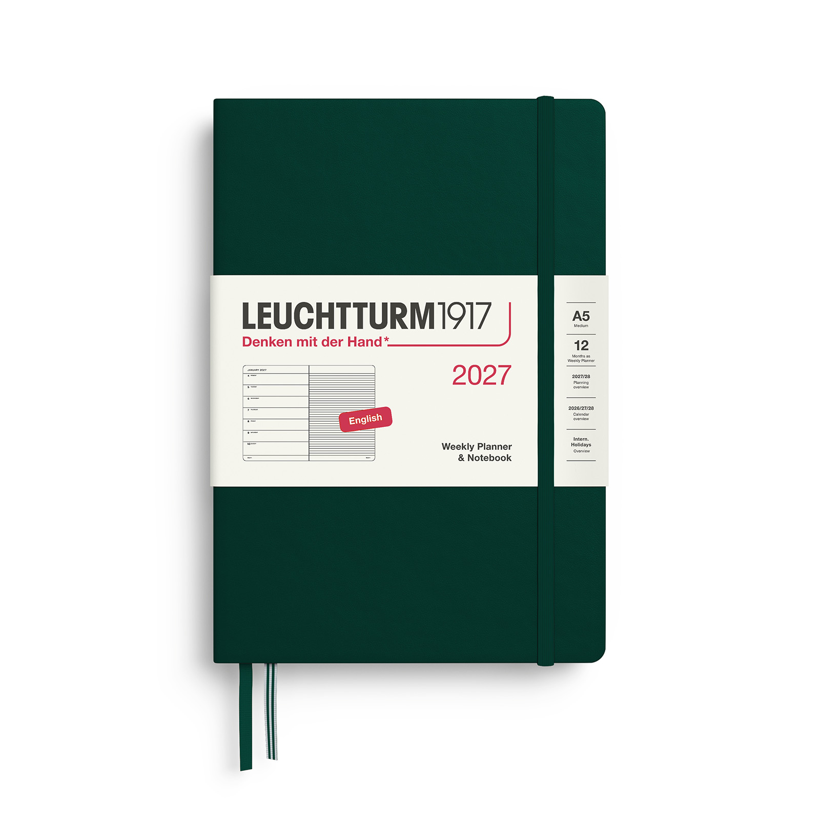 Leuchtturm1917 Weekly Planner & Notebook 2027 A5 Hardcover