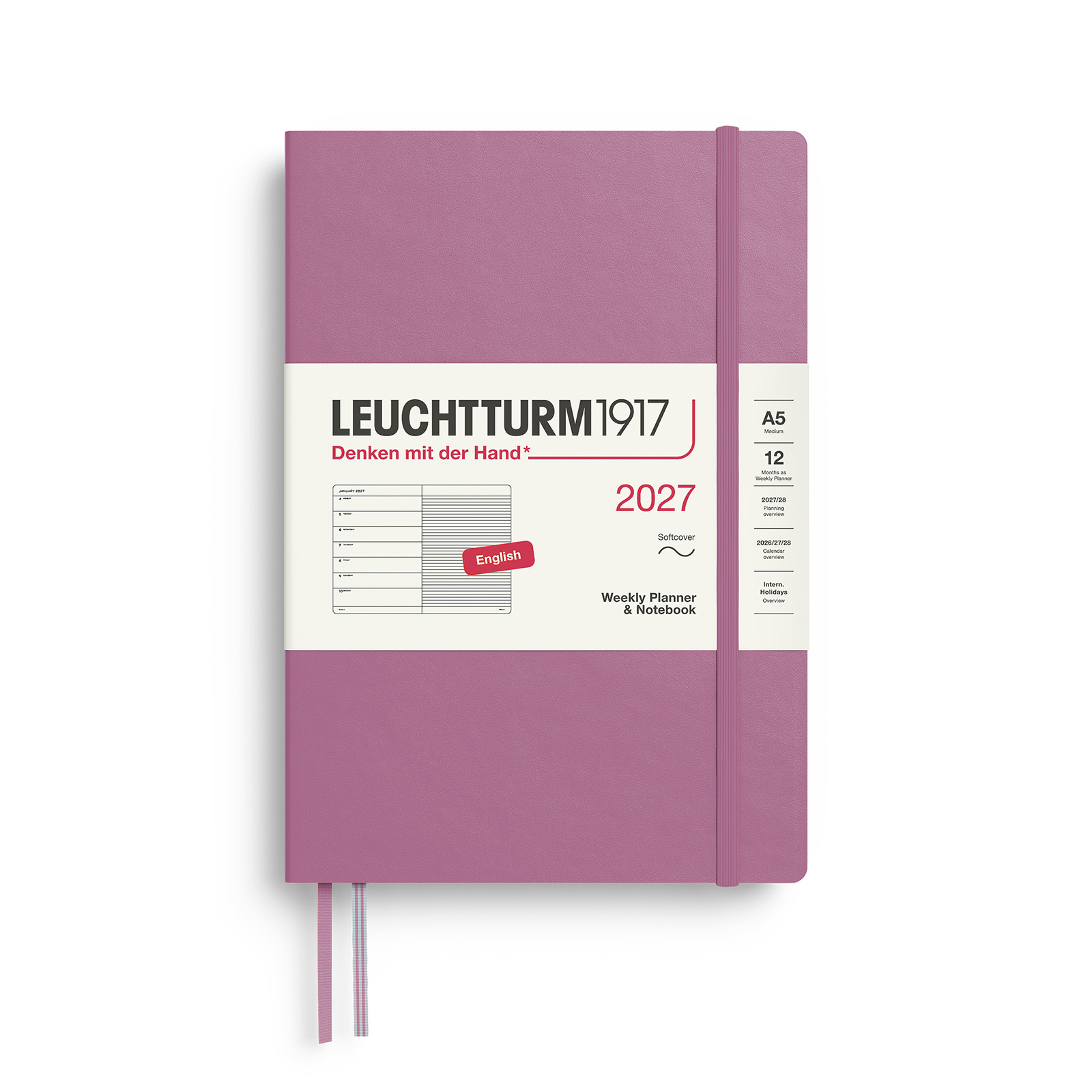 Leuchtturm1917 Weekly Planner & Notebook 2027 A5 Softcover