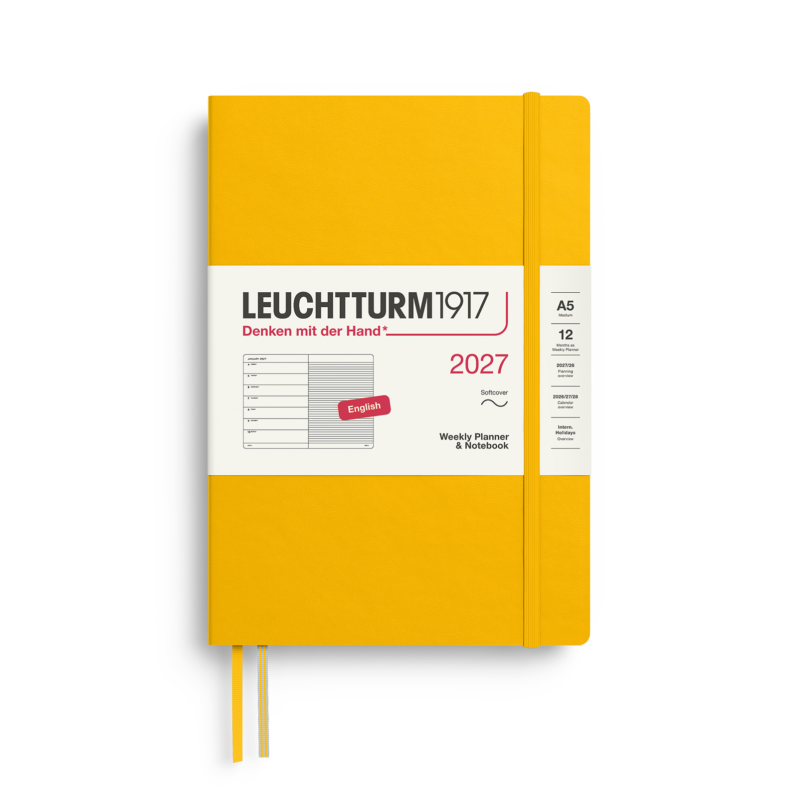 Leuchtturm1917 Weekly Planner & Notebook 2027 A5 Softcover