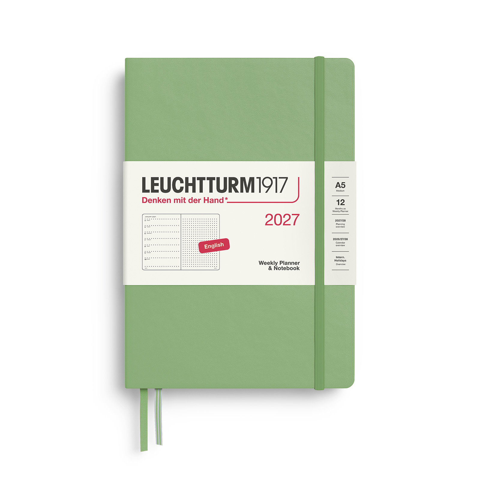 Leuchtturm1917 Weekly Planner & Notebook 2027 A5 Dotted Hardcover