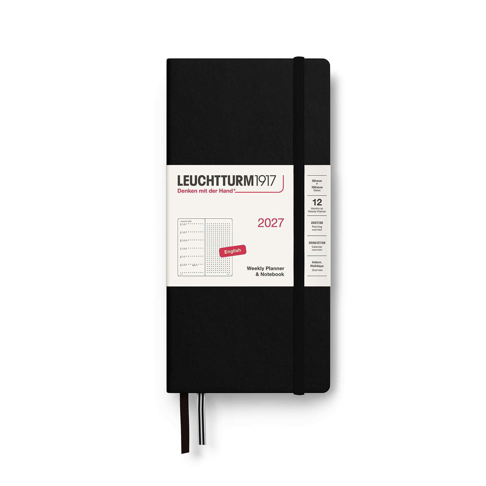 Leuchtturm1917 Weekly Planner & Notebook 2027 Wallet Dotted Hardcover