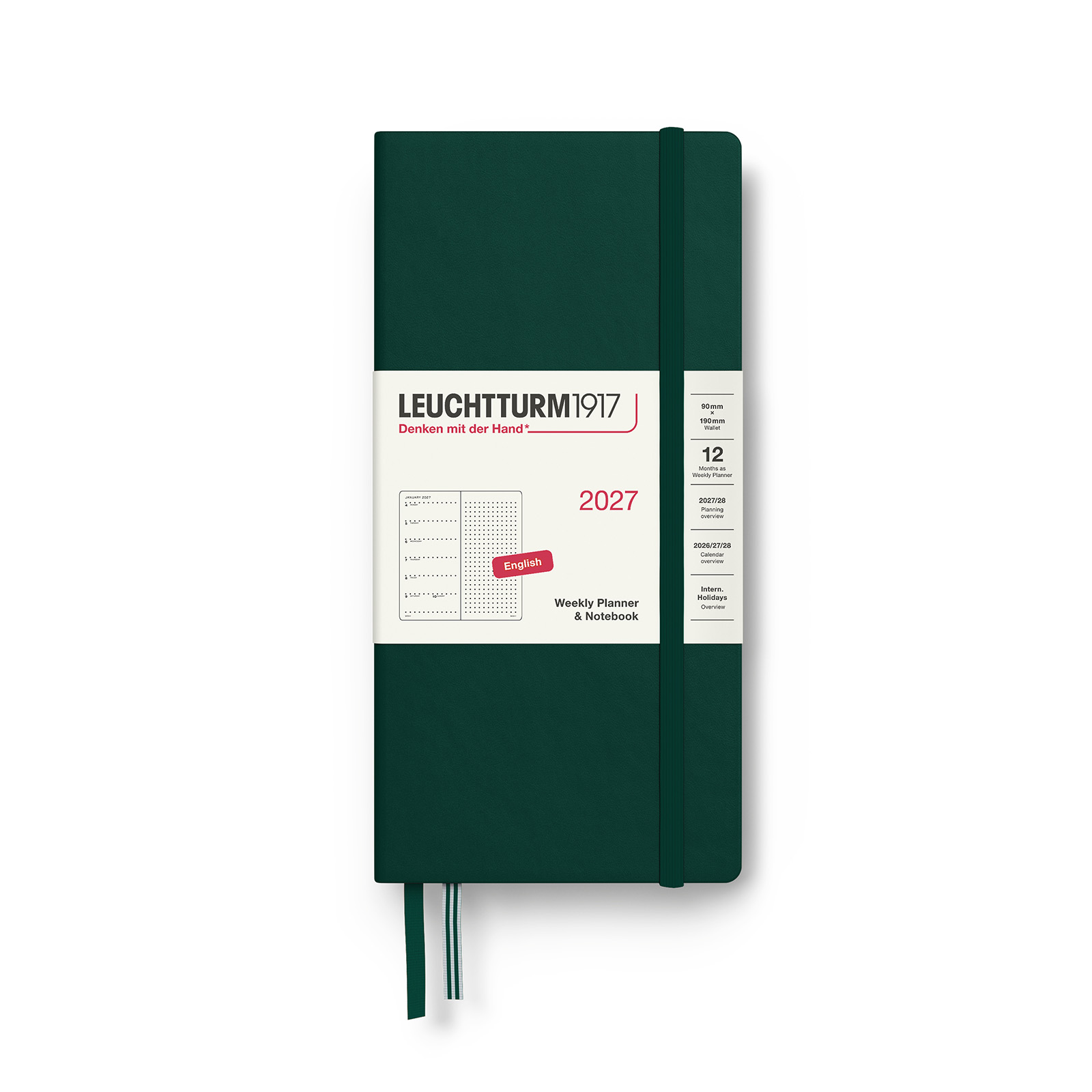 Leuchtturm1917 Weekly Planner & Notebook 2027 Wallet Dotted Hardcover