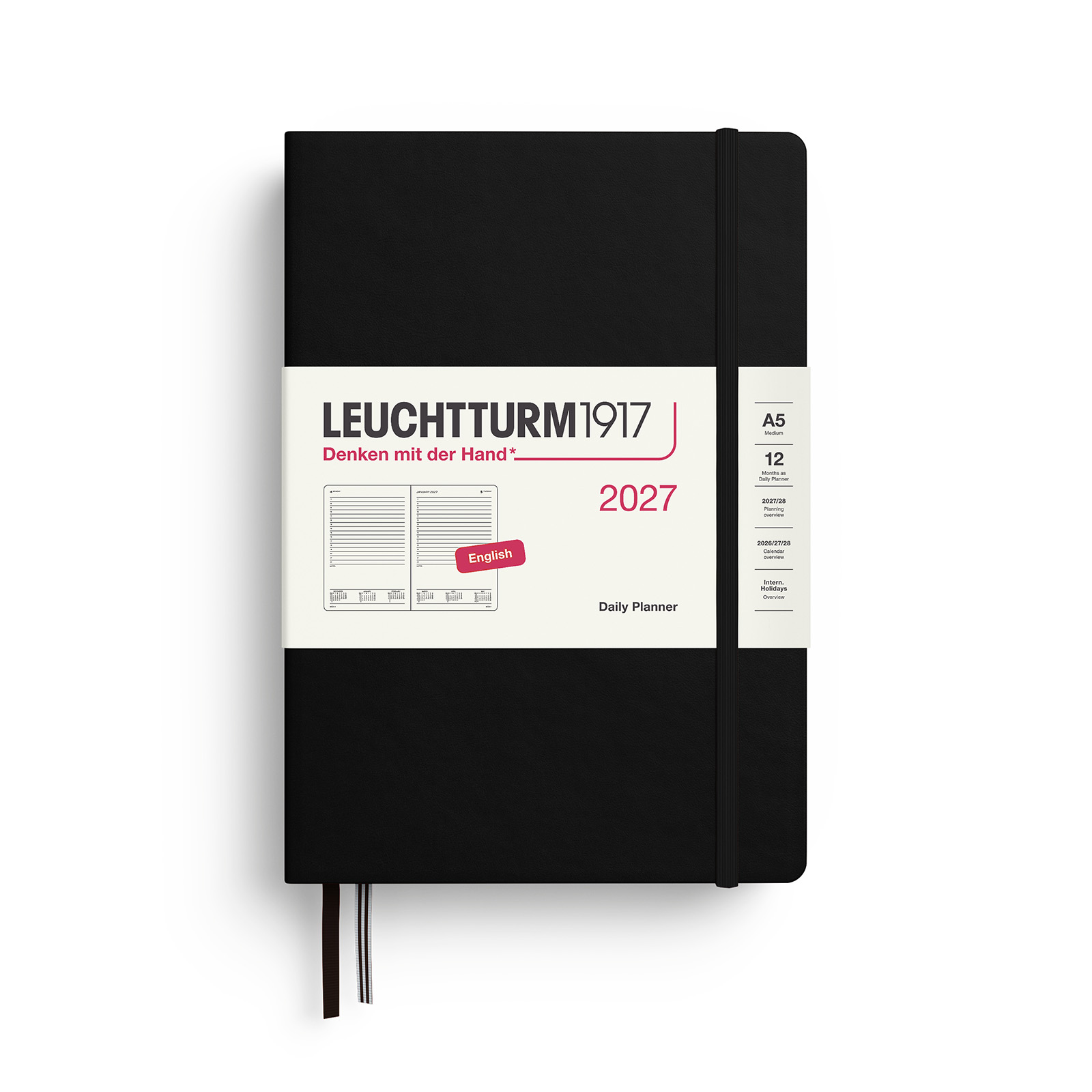 Leuchtturm1917 Daily Planner 2027 A5 Hardcover