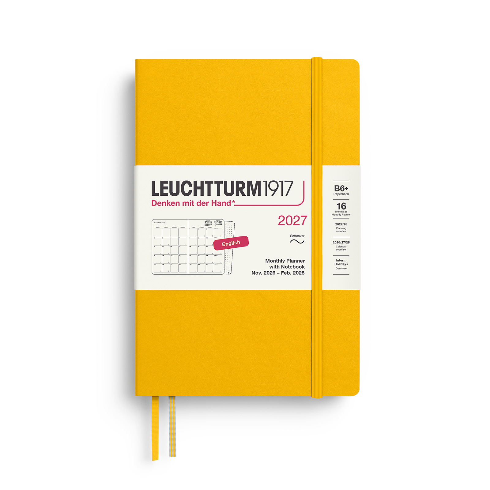 Leuchtturm1917 Monthly Planner & Notebook 2027 B6+ Softcover