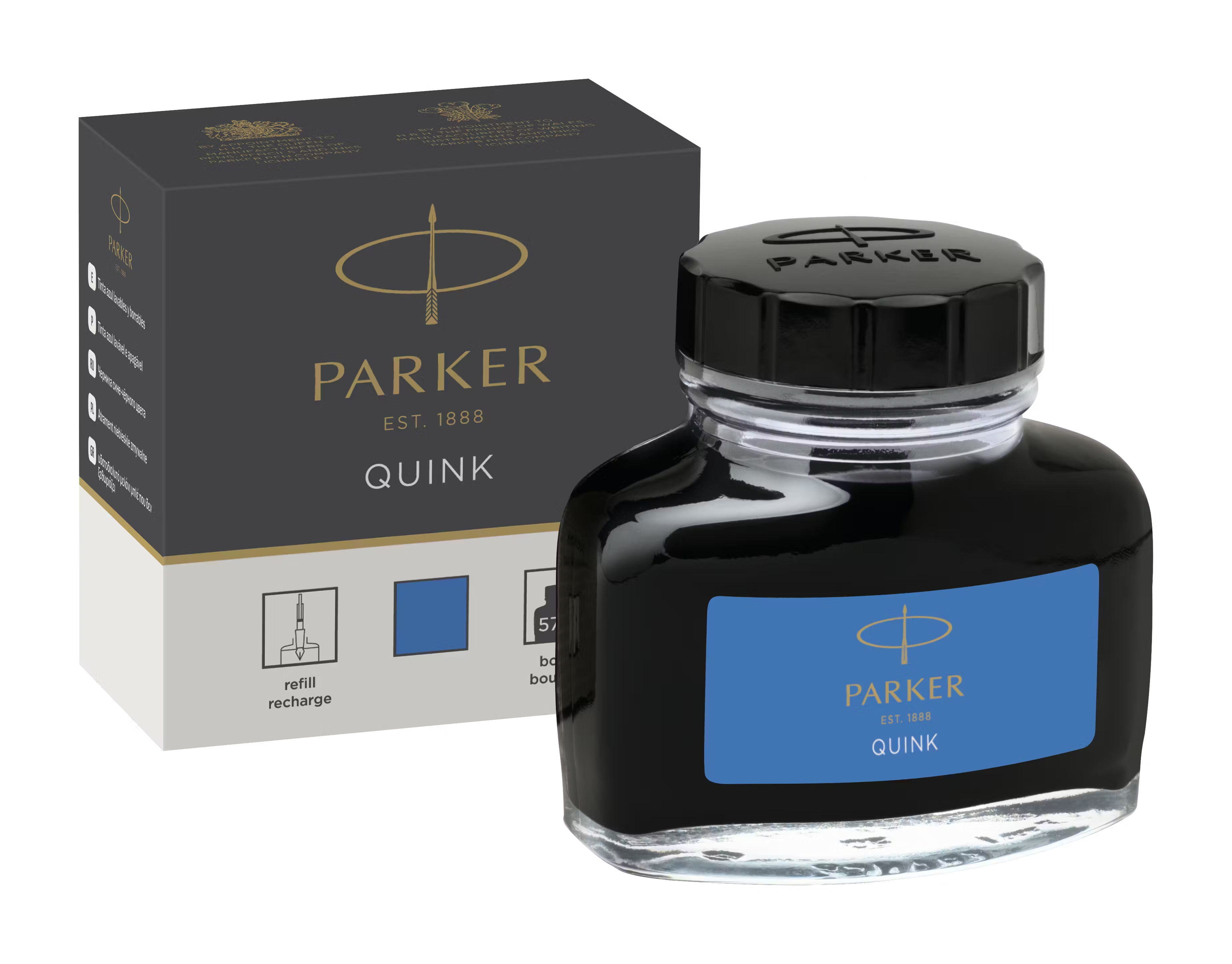 PARKER Ink Bottle – Quink Fountain Pen Ink (50ml)