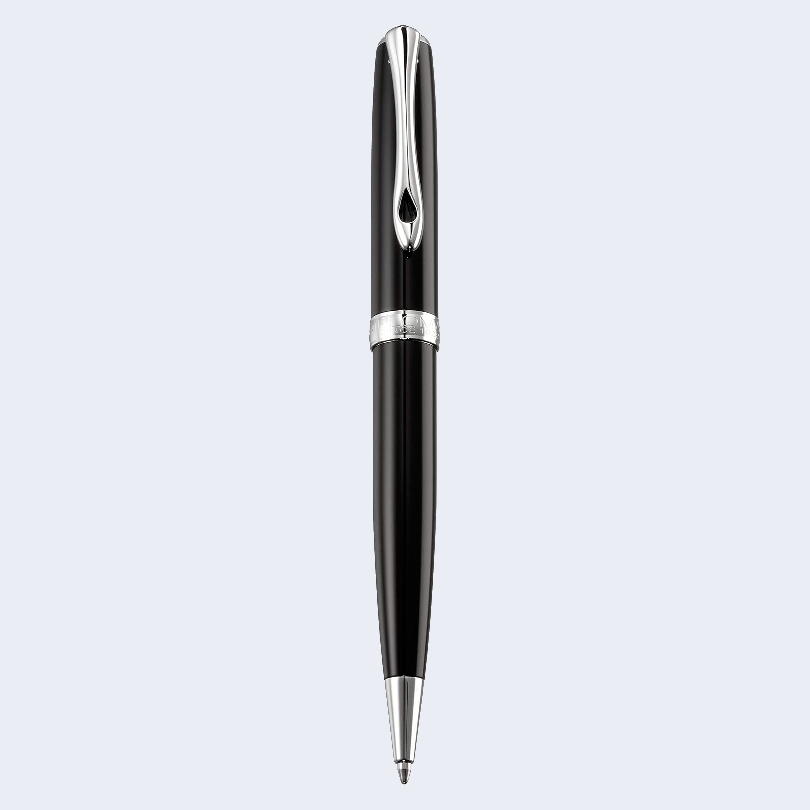 Diplomat Excellence A2 Black Lacquered Chrome Ballpoint - Pencraft the boutique