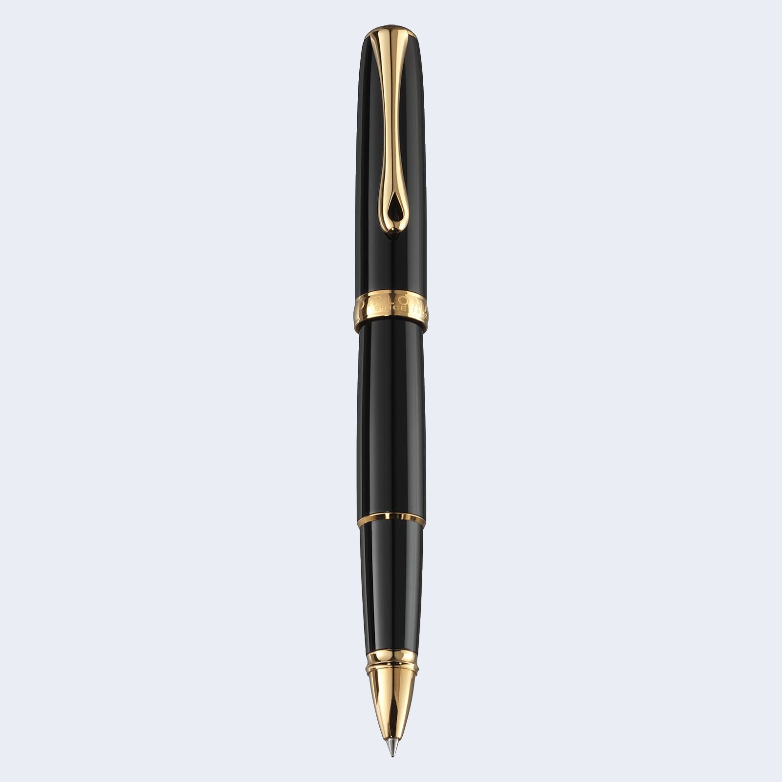 Diplomat Excellence A2 Black Gold Trim Rollerball - Pencraft the boutique