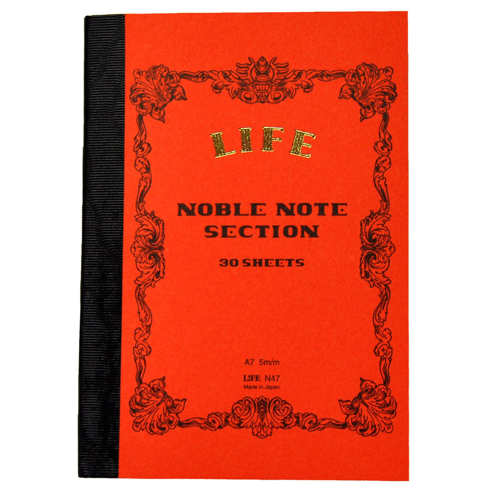 Life Japanese Paper Noble Note Notebook Grid A7 Orange