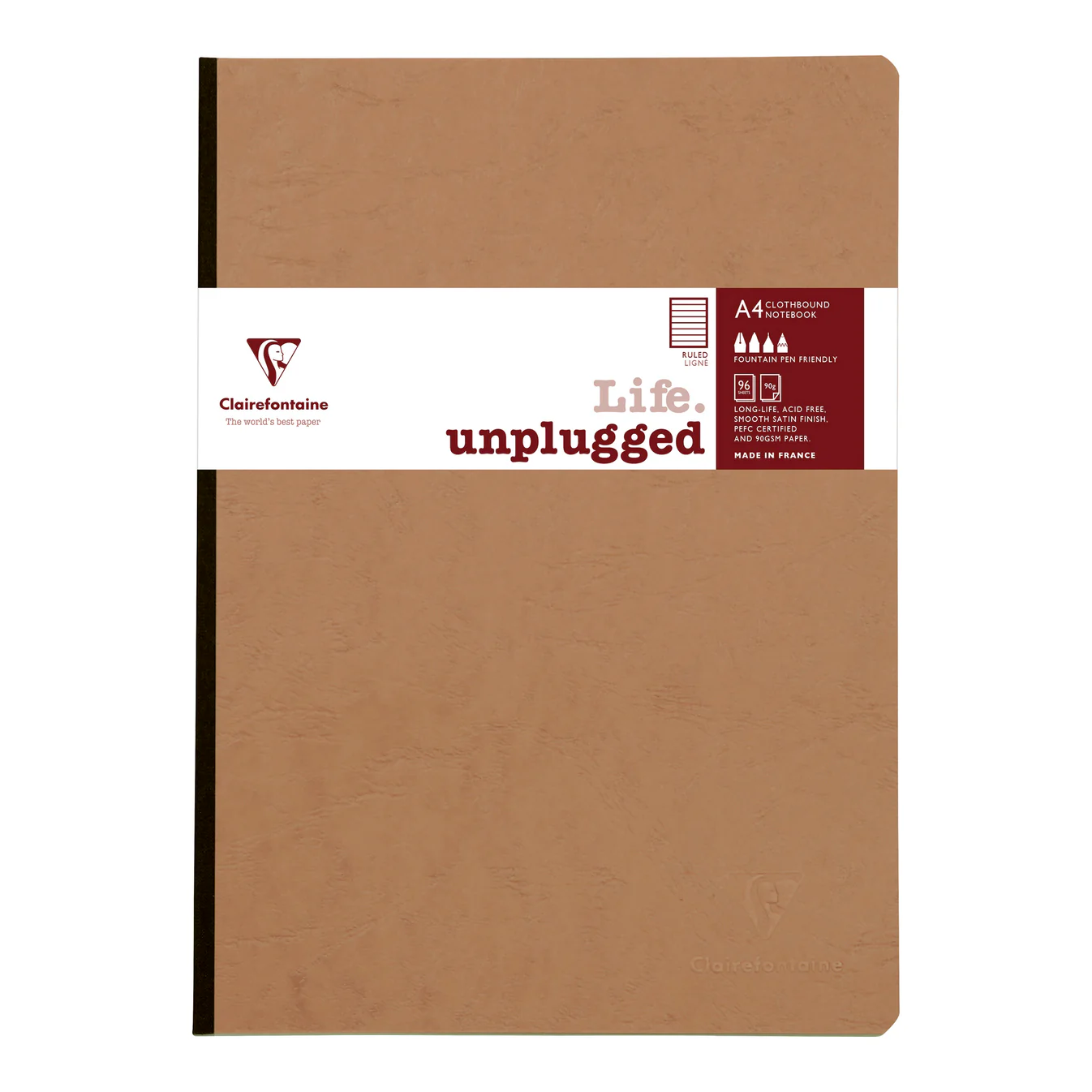 Clairefontaine Clothbound Notebook Ruled A4 Tobacco