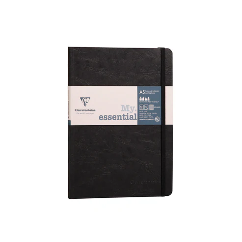 Clairefontaine Thread bound Notebook Grid A5 Black