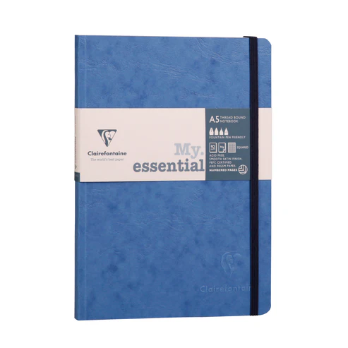 Clairefontaine Thread bound Notebook Ruled A5 Blue