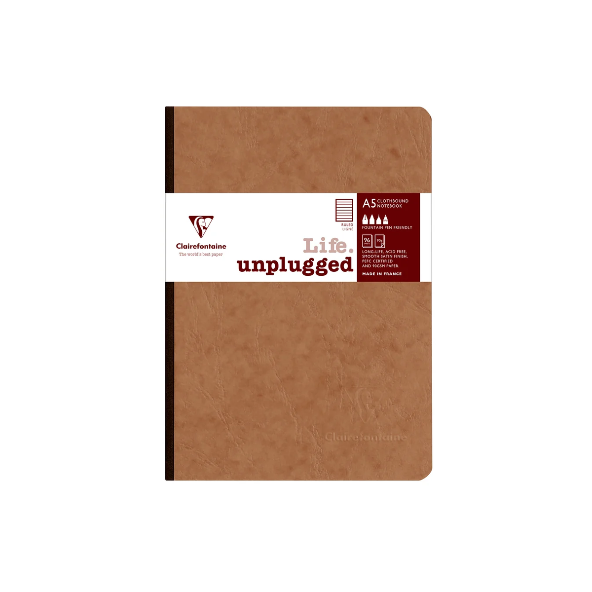 Clairefontaine Clothbound Notebook Ruled A5 Tobacco