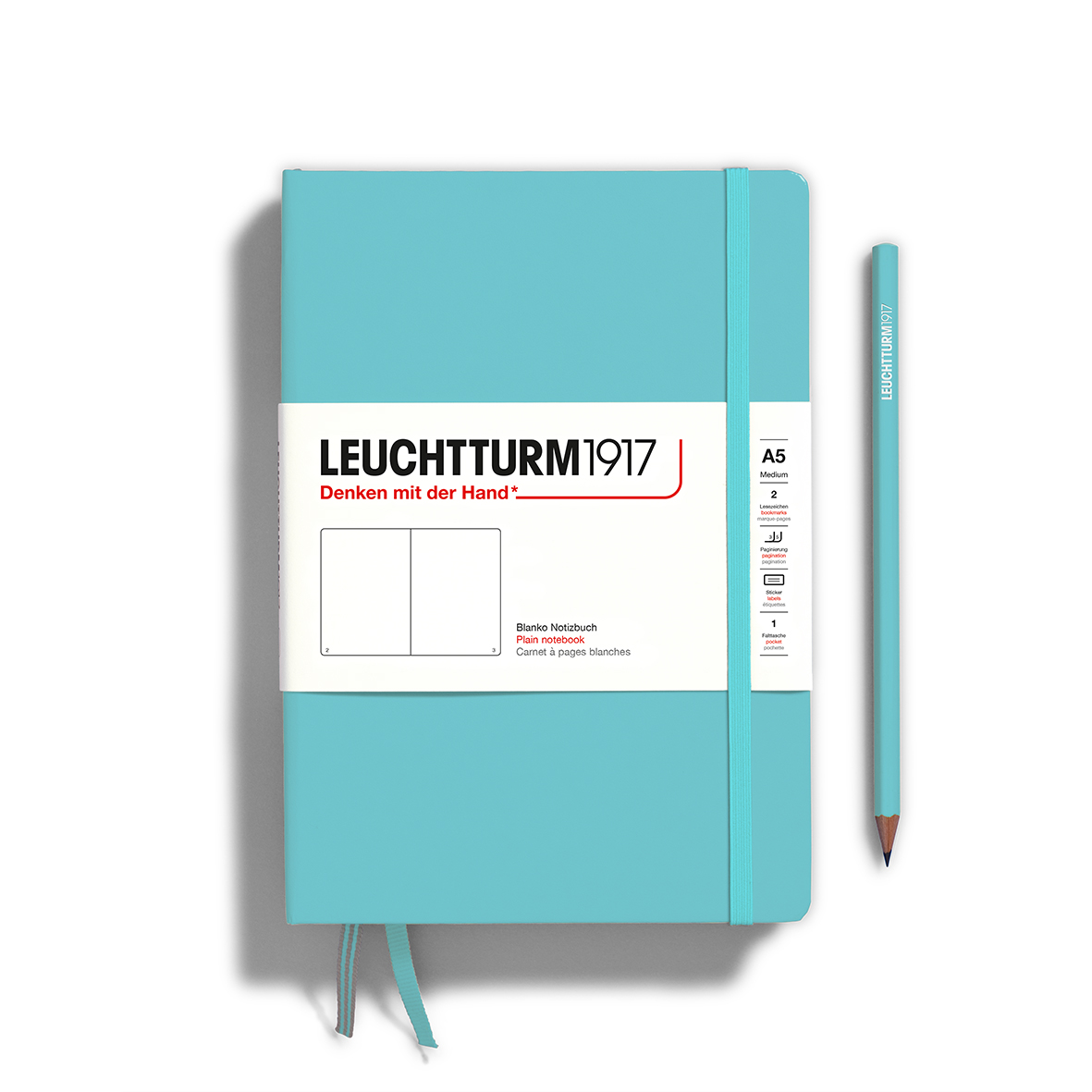 Leuchtturm1917 Notebook Medium (A5) Plain Aquamarine