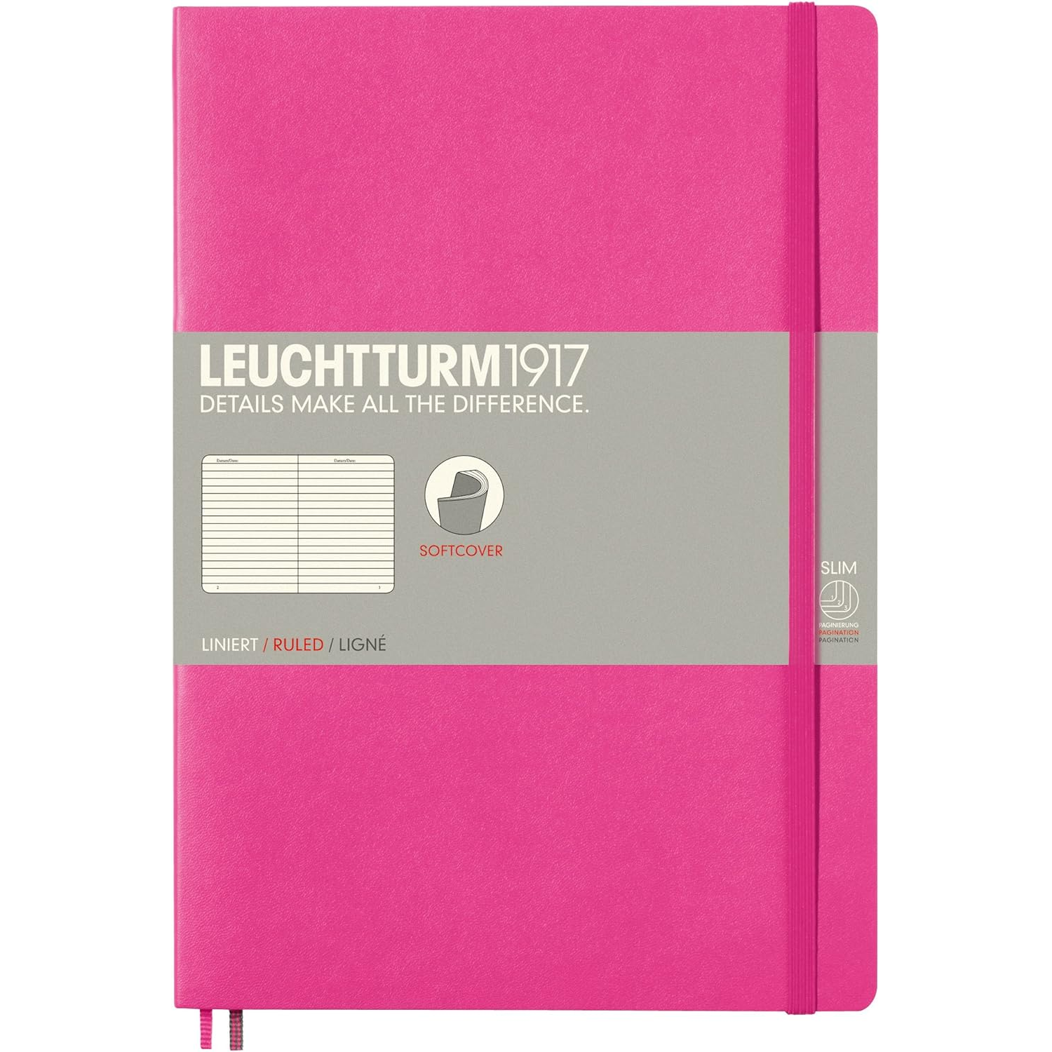 Leuchtturm1917 Notebook Softcover Composition (B5) Ruled New Pink
