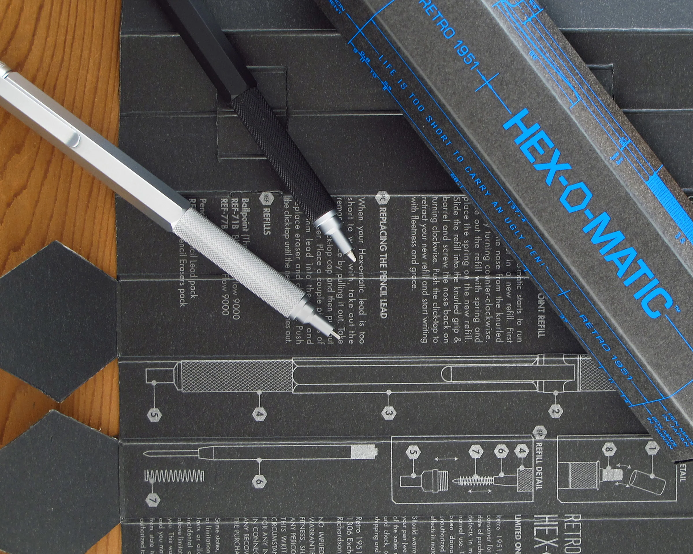 Retro 51 Hexomatic Black Pencil 0.7mm - Pencraft the boutique