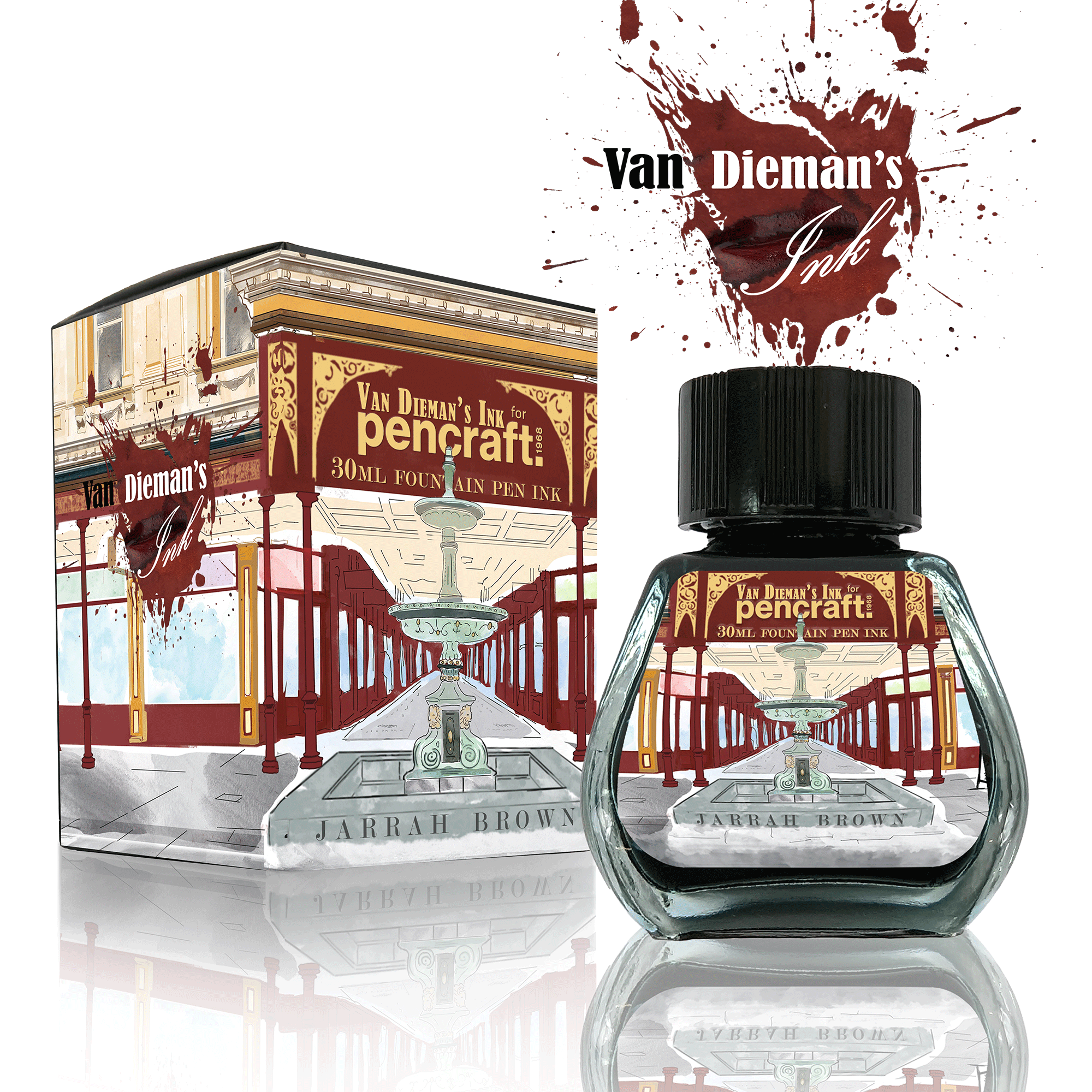 VAN DIEMAN'S INK Pencraft the Boutique Jarrah Brown Fountain Pen Ink 30ml - Pencraft the boutique