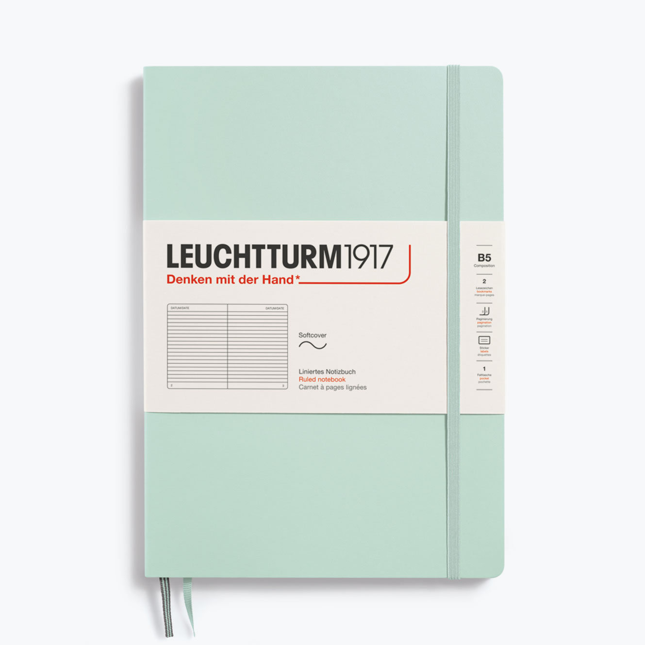 Leuchtturm1917 Notebook Softcover Composition (B5) Ruled Mint Green