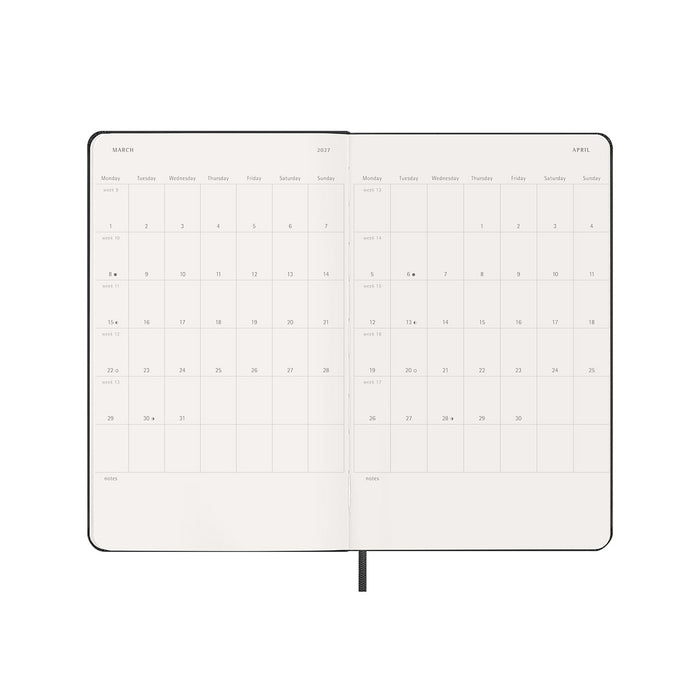 Moleskine 2027 12 Month Weekly Notebook Hardcover Diary Large - Black