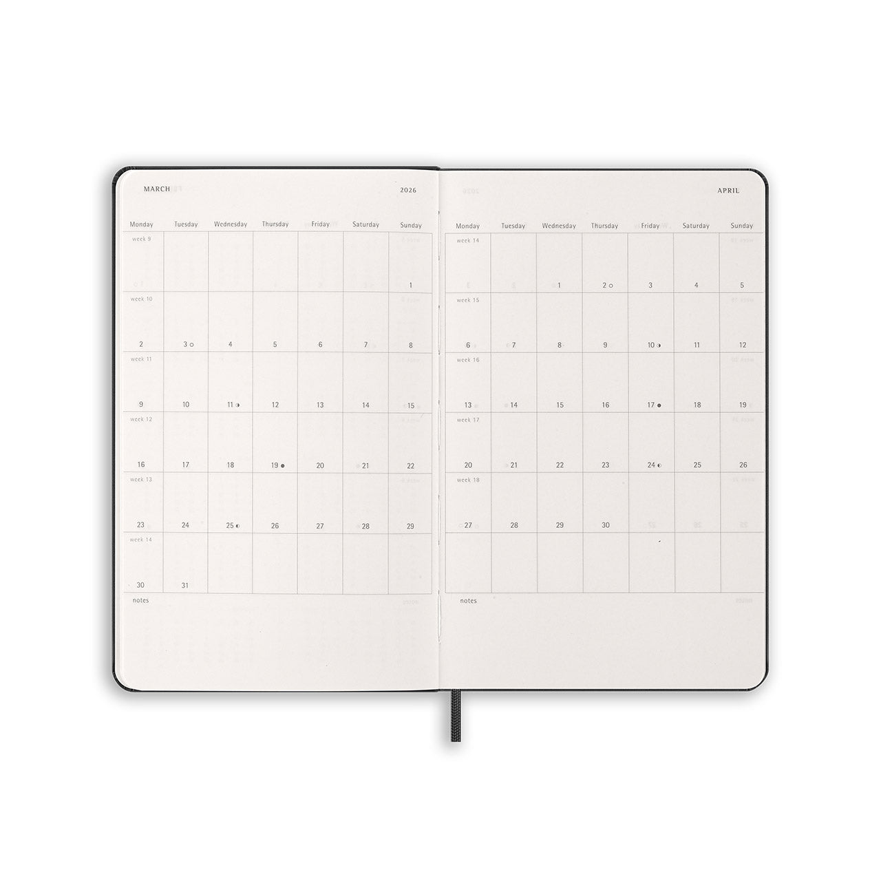 Moleskine 2026 Hard Cover Diary Weekly Vertical Large