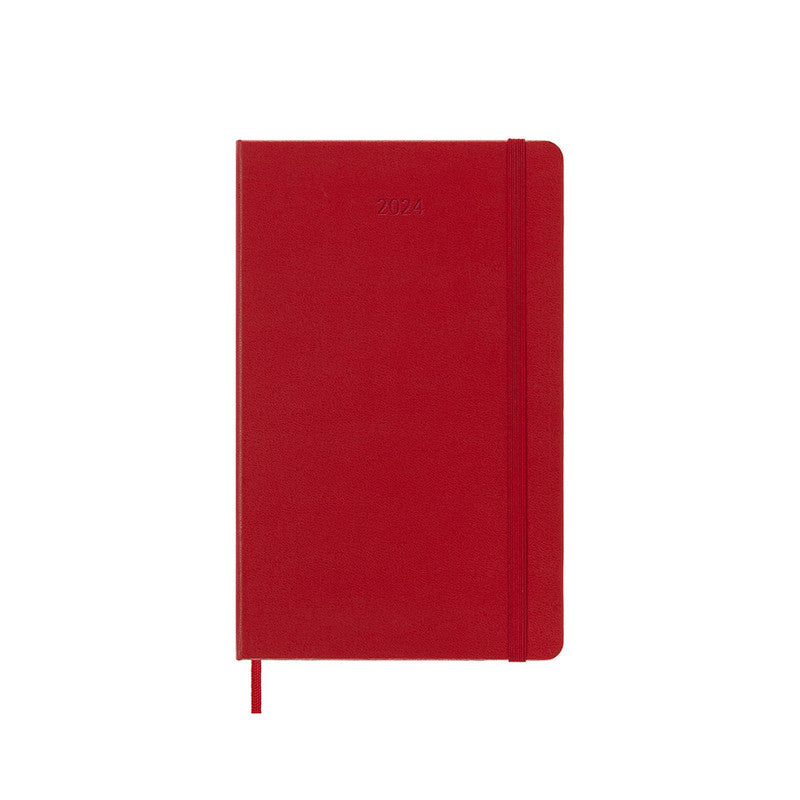 Moleskine 2024 Hard Cover Diary Weekly Notebook Large Scarlet Red