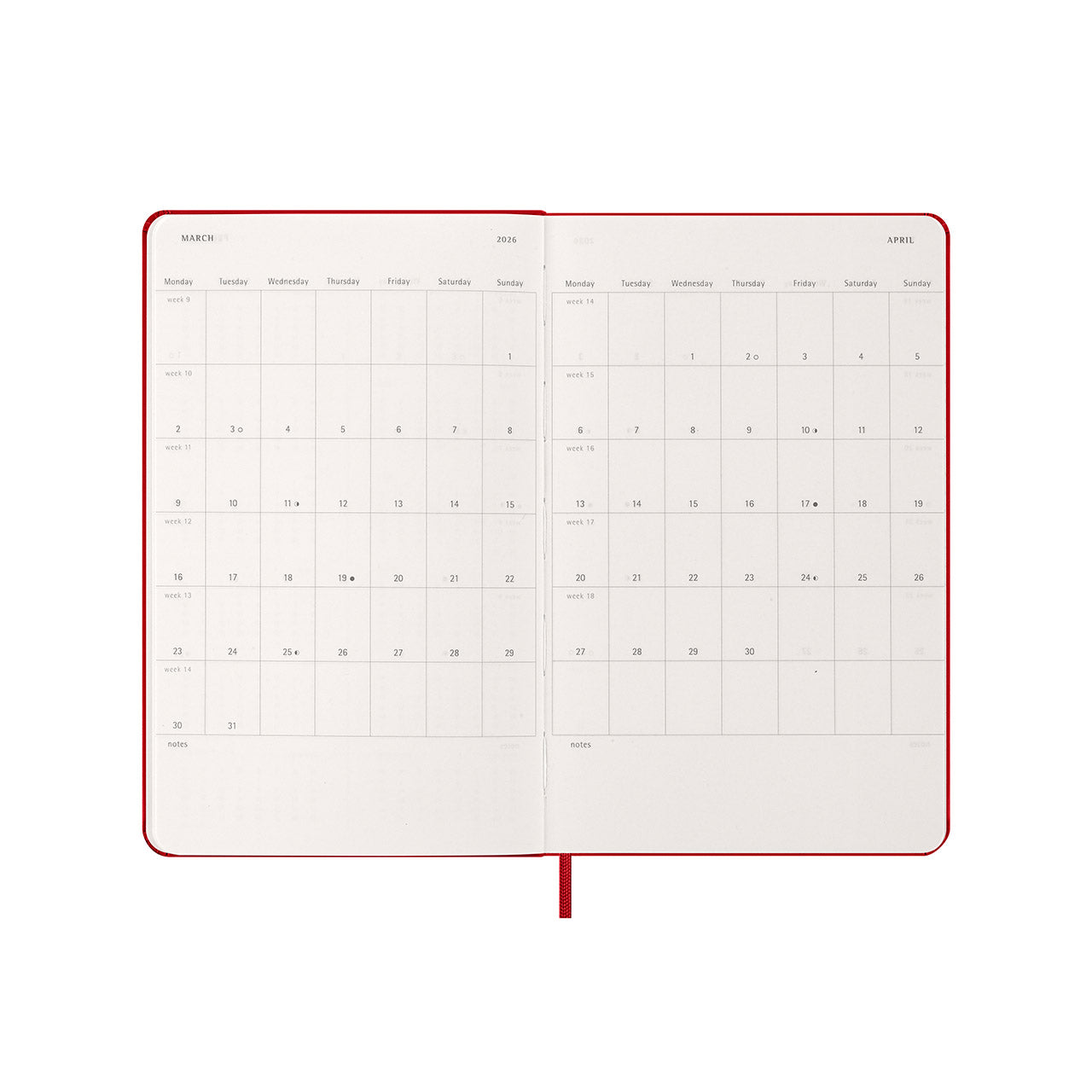 Moleskine 2026 Hard Cover Diary Weekly Notebook Large