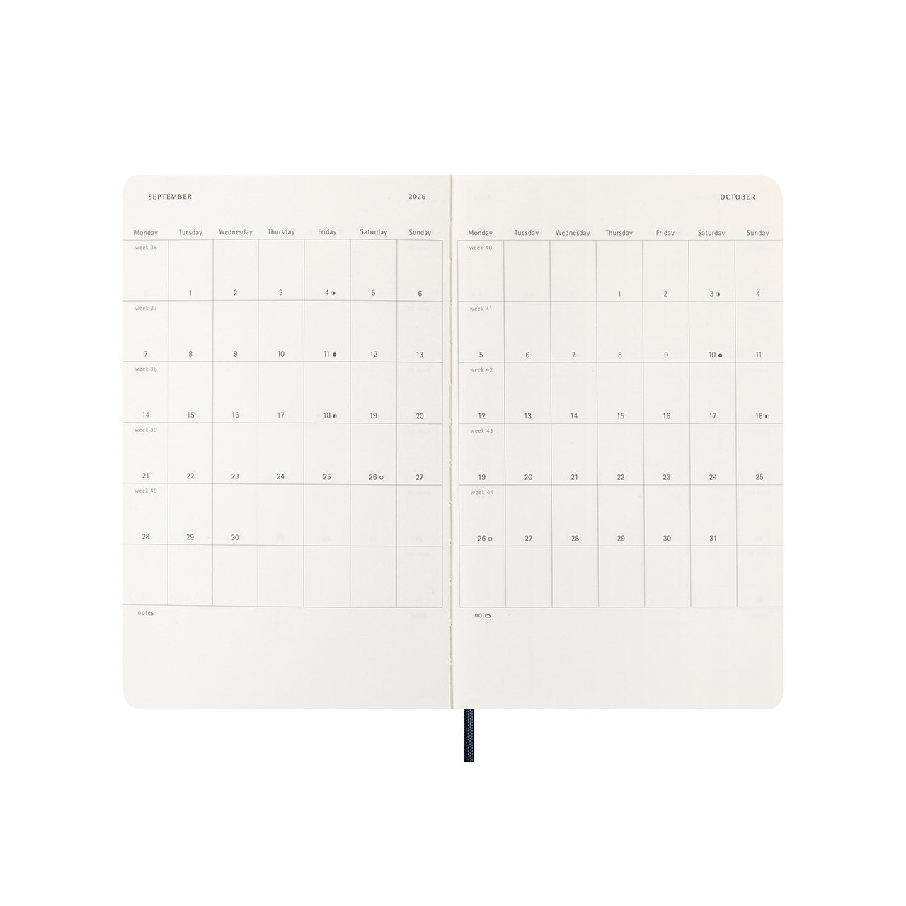 Moleskine 2026 Soft Cover Diary Weekly Notebook Large