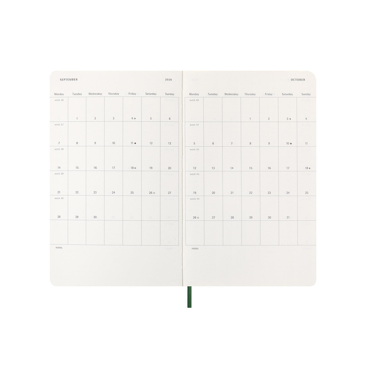 Moleskine 2026 Soft Cover Diary Weekly Notebook Large