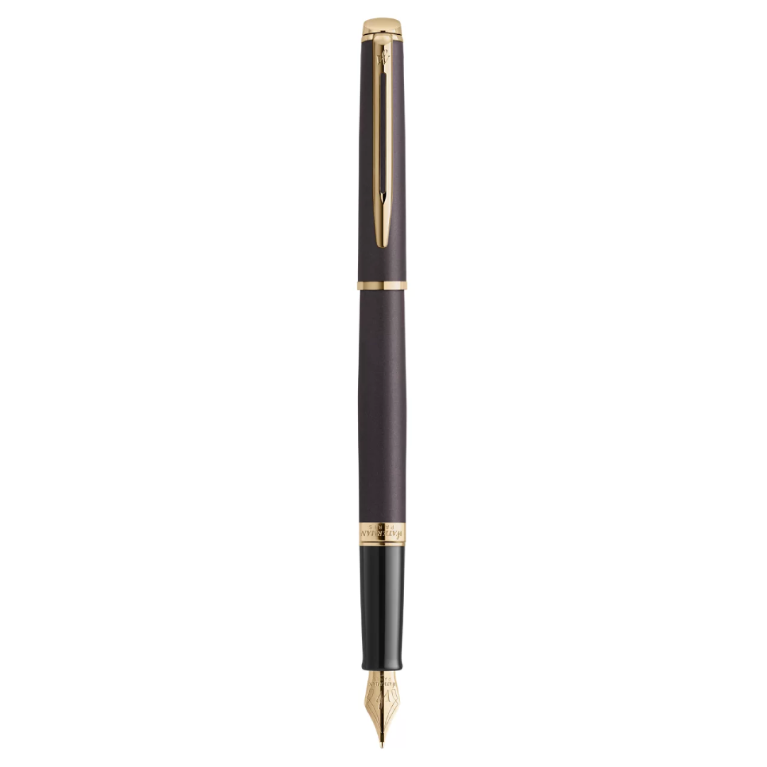 Waterman Hemisphere Metallic Lava Black Gold Trim Fountain Pen
