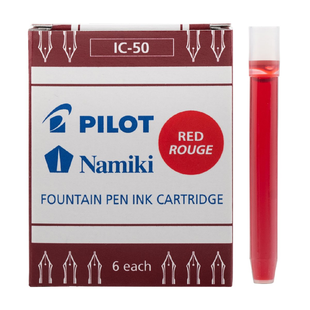 Pilot Fountain Pen Ink Cartridges IC-50 Red Rouge